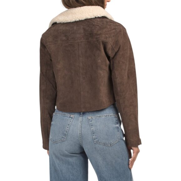 BLANK NYC Suede Jacket With Removable Faux Sherpa Collar - Picture 2 of 3